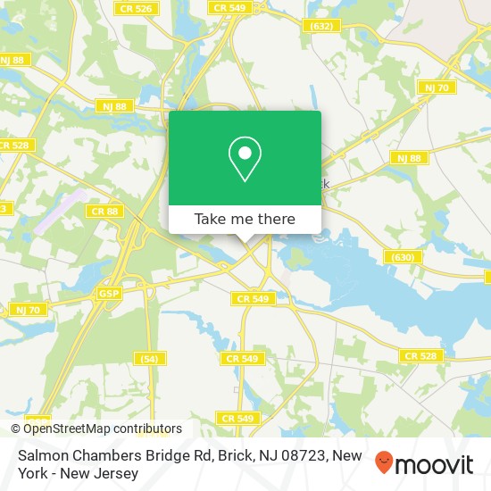 Mapa de Salmon Chambers Bridge Rd, Brick, NJ 08723