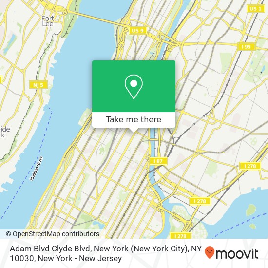 Adam Blvd Clyde Blvd, New York (New York City), NY 10030 map