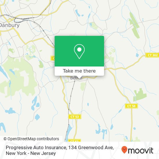 Mapa de Progressive Auto Insurance, 134 Greenwood Ave