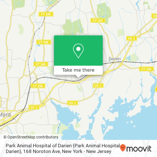 Mapa de Park Animal Hospital of Darien (Park Animal Hospital Darien), 168 Noroton Ave