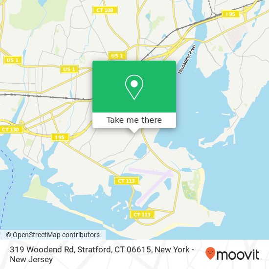 Mapa de 319 Woodend Rd, Stratford, CT 06615