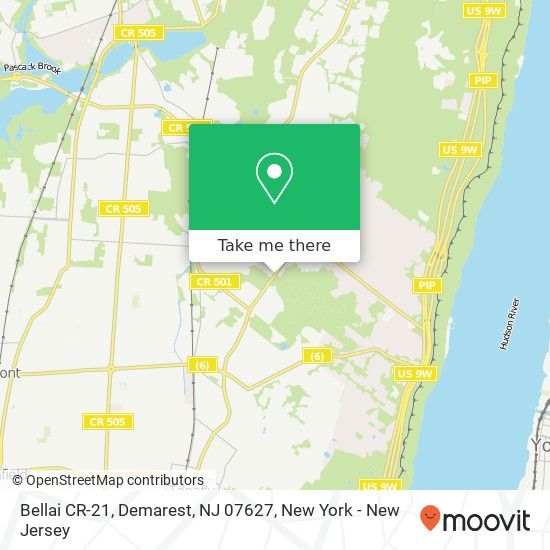 Mapa de Bellai CR-21, Demarest, NJ 07627