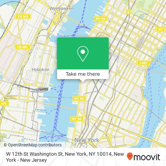 Mapa de W 12th St Washington St, New York, NY 10014