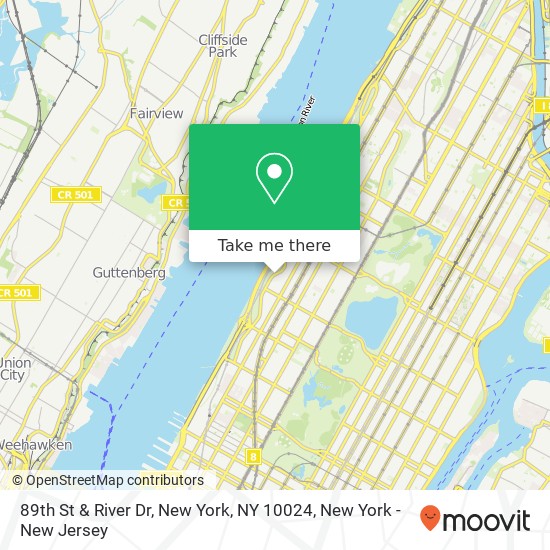 Mapa de 89th St & River Dr, New York, NY 10024