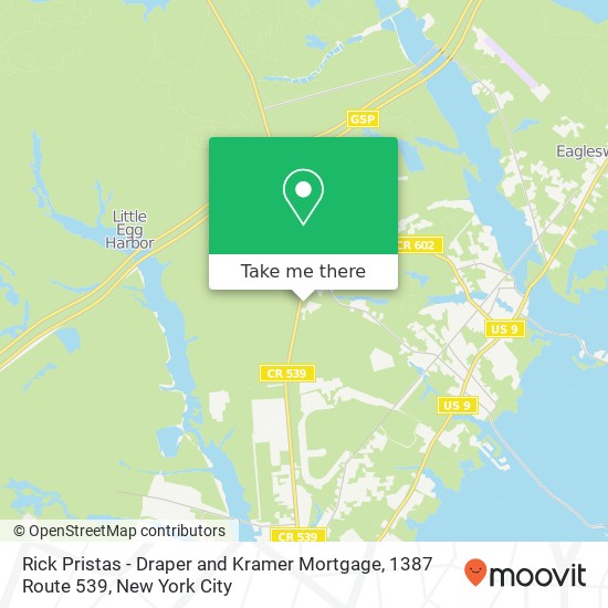 Rick Pristas - Draper and Kramer Mortgage, 1387 Route 539 map