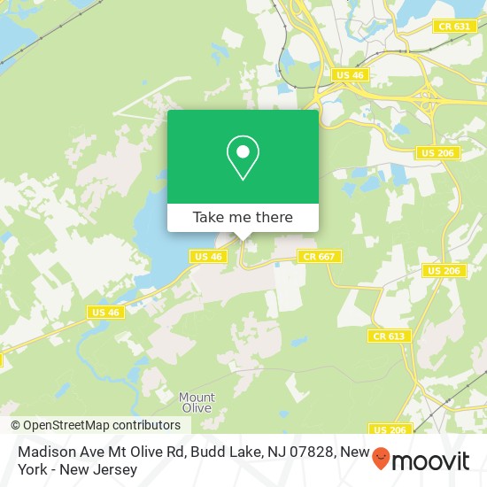 Mapa de Madison Ave Mt Olive Rd, Budd Lake, NJ 07828