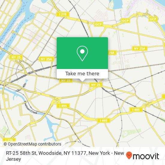 Mapa de RT-25 58th St, Woodside, NY 11377