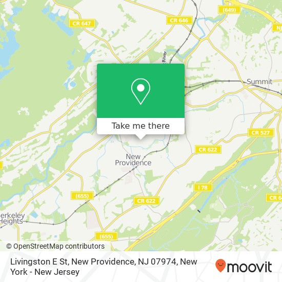 Mapa de Livingston E St, New Providence, NJ 07974