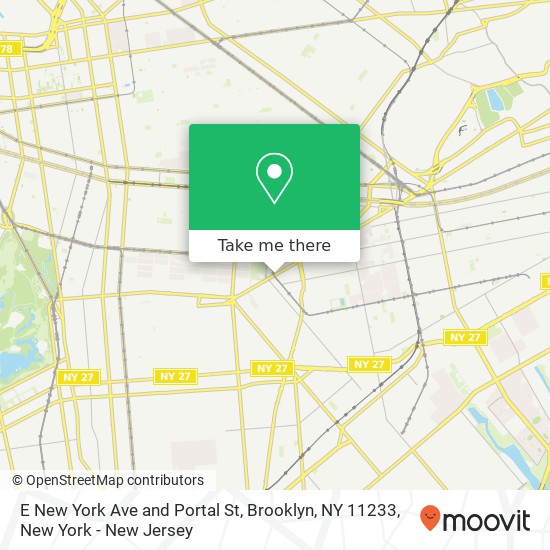 Mapa de E New York Ave and Portal St, Brooklyn, NY 11233