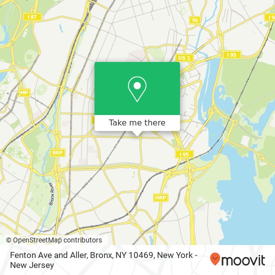 Mapa de Fenton Ave and Aller, Bronx, NY 10469