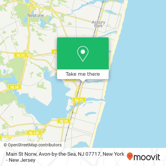 Mapa de Main St Norw, Avon-by-the-Sea, NJ 07717