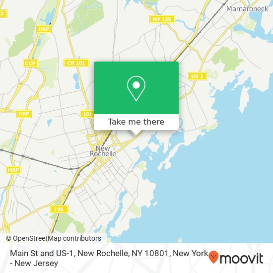 Mapa de Main St and US-1, New Rochelle, NY 10801