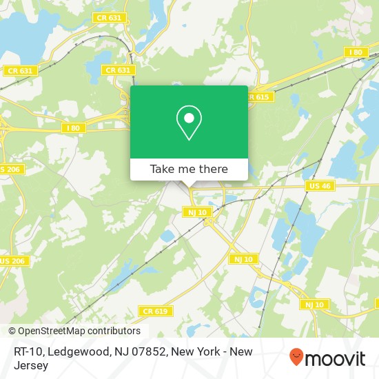 Mapa de RT-10, Ledgewood, NJ 07852