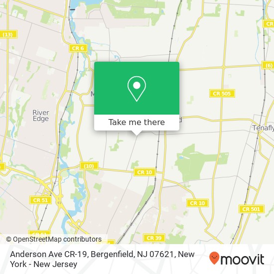 Anderson Ave CR-19, Bergenfield, NJ 07621 map