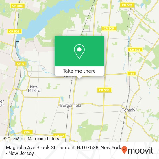 Mapa de Magnolia Ave Brook St, Dumont, NJ 07628