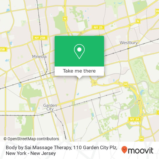 Mapa de Body by Sai Massage Therapy, 110 Garden City Plz