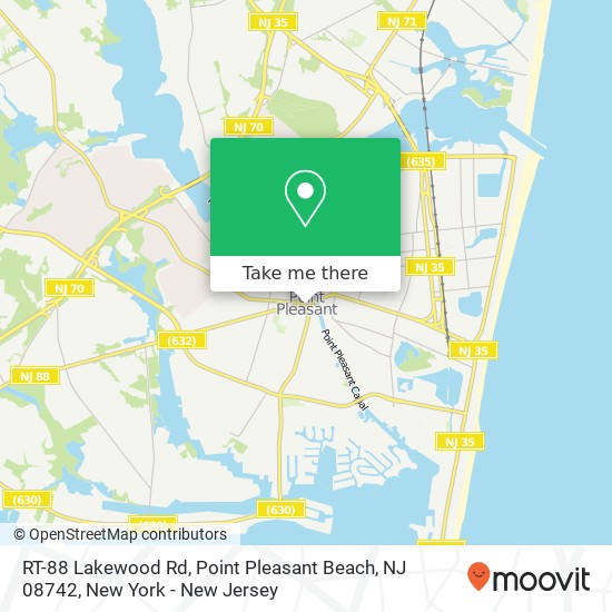 Mapa de RT-88 Lakewood Rd, Point Pleasant Beach, NJ 08742