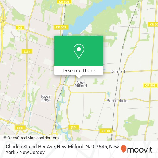 Charles St and Ber Ave, New Milford, NJ 07646 map
