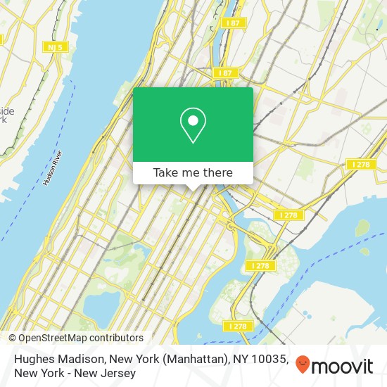 Mapa de Hughes Madison, New York (Manhattan), NY 10035