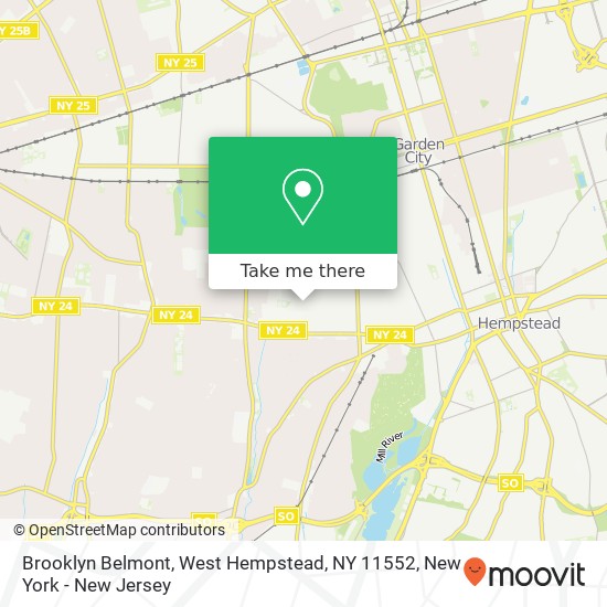 Mapa de Brooklyn Belmont, West Hempstead, NY 11552