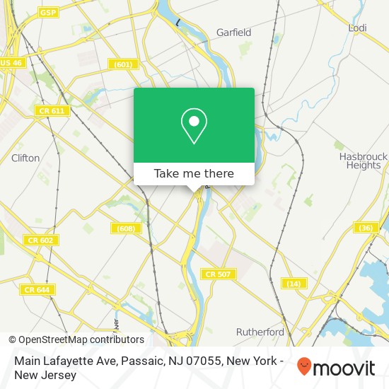 Mapa de Main Lafayette Ave, Passaic, NJ 07055