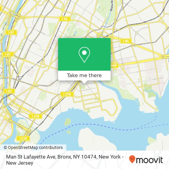 Mapa de Man St Lafayette Ave, Bronx, NY 10474