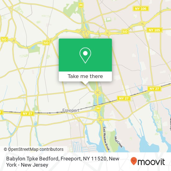 Mapa de Babylon Tpke Bedford, Freeport, NY 11520