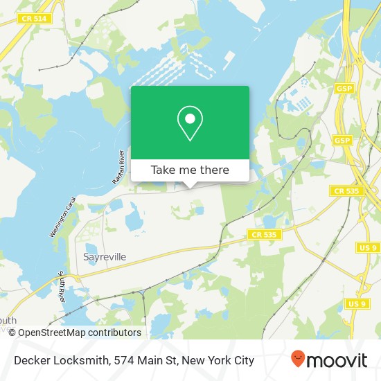 Mapa de Decker Locksmith, 574 Main St