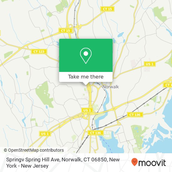Mapa de Springv Spring Hill Ave, Norwalk, CT 06850