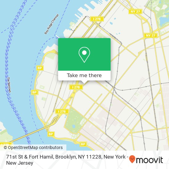 Mapa de 71st St & Fort Hamil, Brooklyn, NY 11228