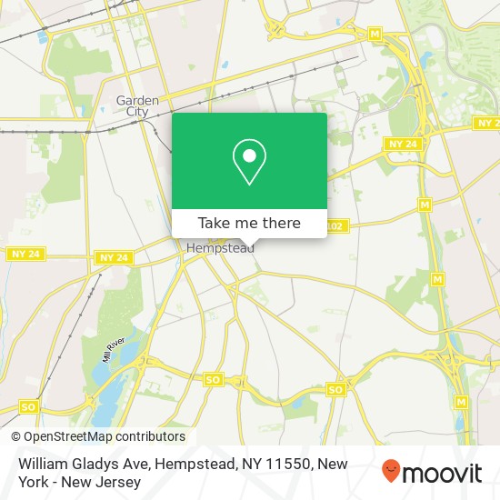 William Gladys Ave, Hempstead, NY 11550 map