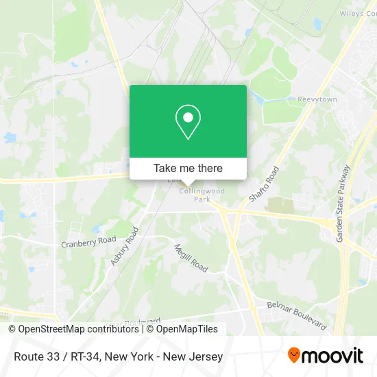 Route 33 / RT-34 map