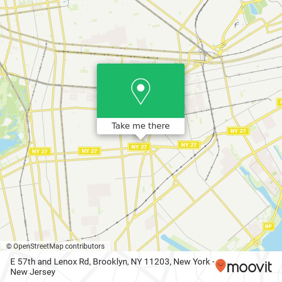 Mapa de E 57th and Lenox Rd, Brooklyn, NY 11203