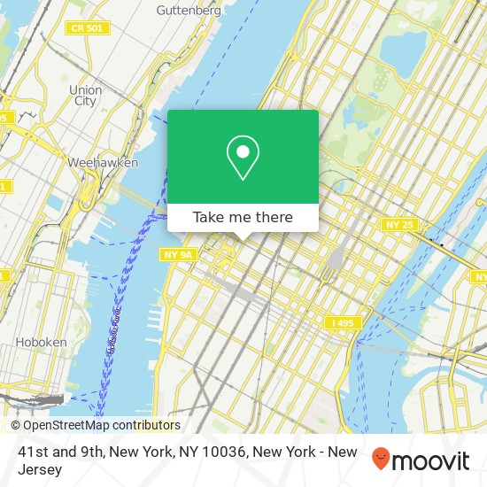 41st and 9th, New York, NY 10036 map