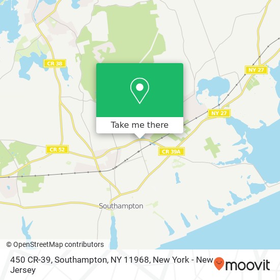 Mapa de 450 CR-39, Southampton, NY 11968