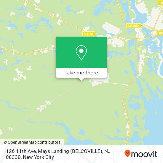 Mapa de 126 11th Ave, Mays Landing (BELCOVILLE), NJ 08330