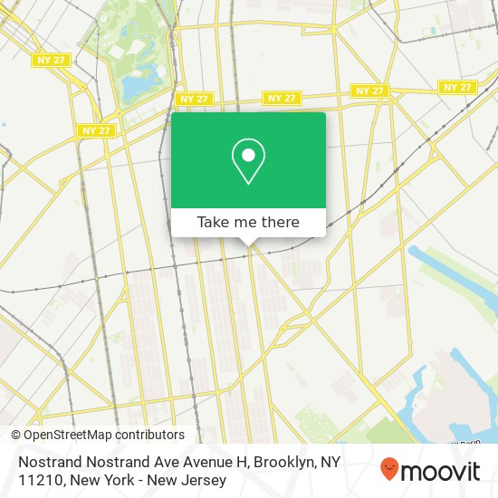 Mapa de Nostrand Nostrand Ave Avenue H, Brooklyn, NY 11210