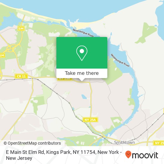 Mapa de E Main St Elm Rd, Kings Park, NY 11754