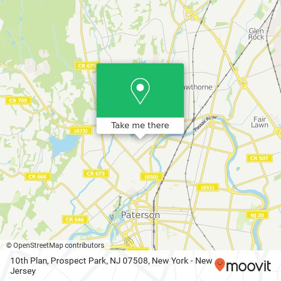 Mapa de 10th Plan, Prospect Park, NJ 07508