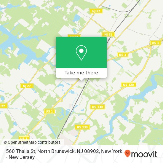 Mapa de 560 Thalia St, North Brunswick, NJ 08902