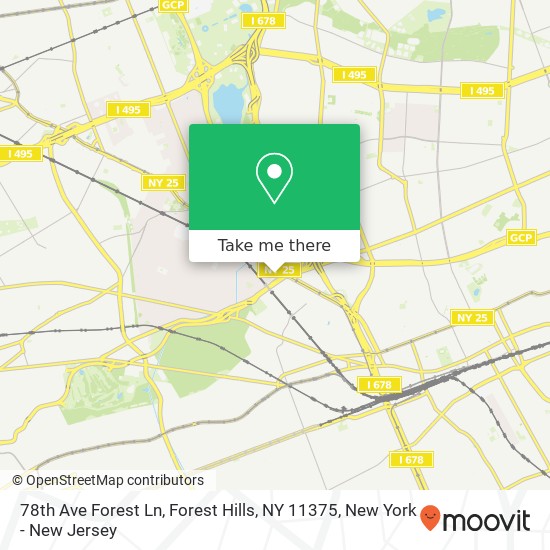 78th Ave Forest Ln, Forest Hills, NY 11375 map