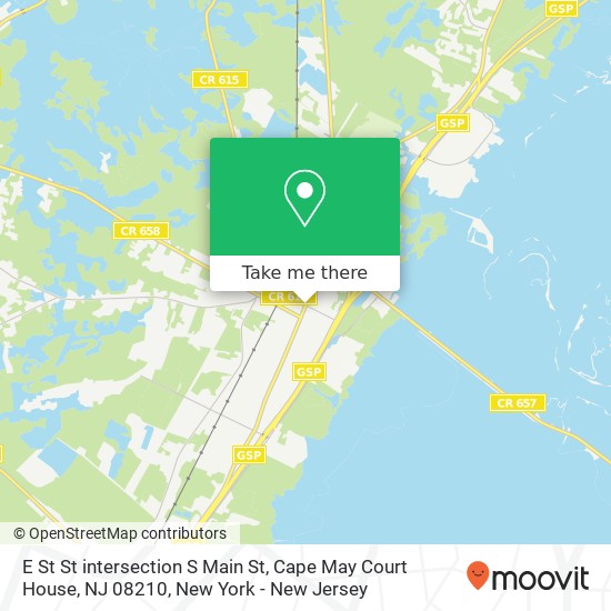 Mapa de E St St intersection S Main St, Cape May Court House, NJ 08210