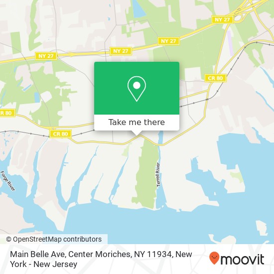 Mapa de Main Belle Ave, Center Moriches, NY 11934