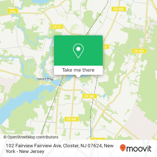 Mapa de 102 Fairview Fairview Ave, Closter, NJ 07624