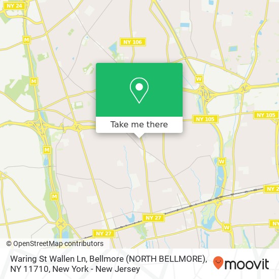 Waring St Wallen Ln, Bellmore (NORTH BELLMORE), NY 11710 map