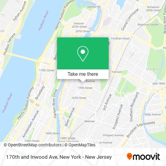 170th and Inwood Ave map