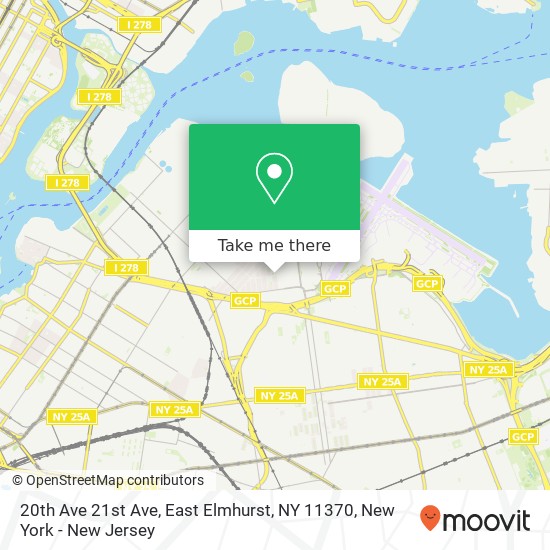 Mapa de 20th Ave 21st Ave, East Elmhurst, NY 11370