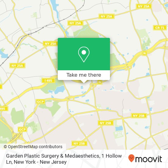 Mapa de Garden Plastic Surgery & Medaesthetics, 1 Hollow Ln