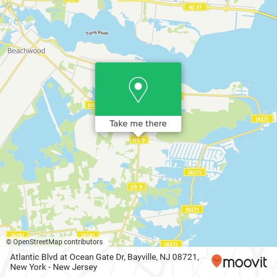 Mapa de Atlantic Blvd at Ocean Gate Dr, Bayville, NJ 08721