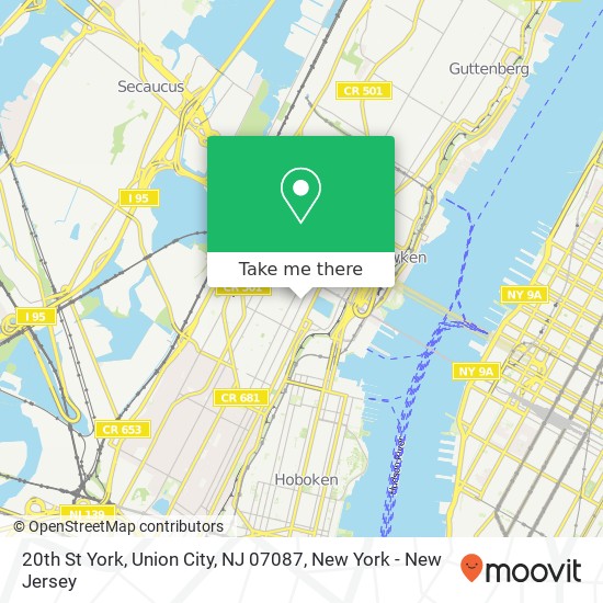 Mapa de 20th St York, Union City, NJ 07087